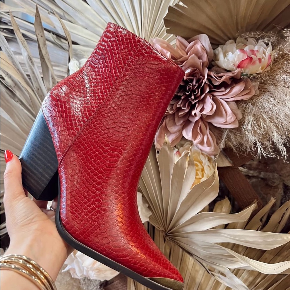 Red Ankle Boots